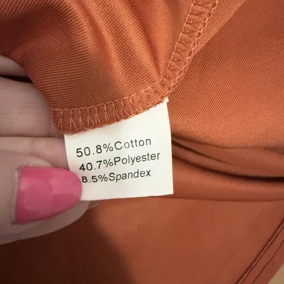 Cherfly Women's Orange Hooded Swing Pullover Shirt Long Sleeve Size Medium - Picture 4 of 6